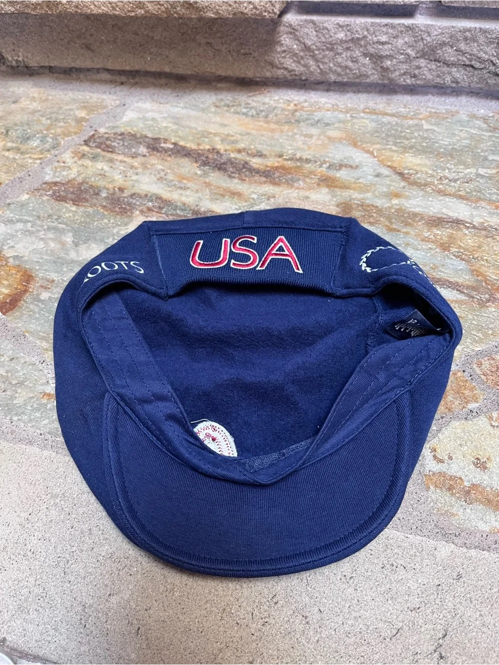 2004 USA Olympic Team Roots Beret Cap Hat Navy L/XL Embroidered Mens